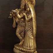 Buy Brass Radha Krishna Statue  Pure Brass Idol  Antique finish 8.5″ online at Best Price Coimbatore,India