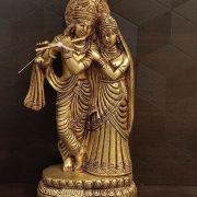 Buy Brass Radha Krishna Statue  Pure Brass Idol  Antique finish 8.5″ online at Best Price Coimbatore,India