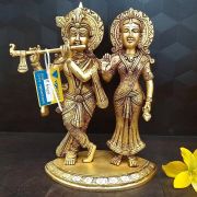 Brass Radha Krishna Showpiece 10″ / Pure & Antique