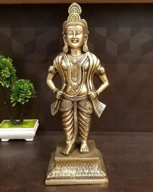 Brass Santhana Krishna Big Idol 14″ / Pure & Antique
