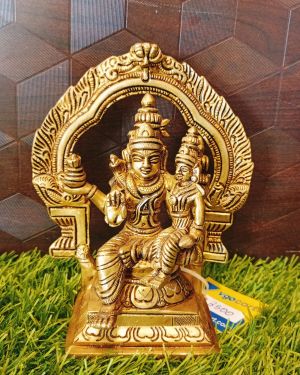 Brass Shiva Parvathi With Arch Statue 6″