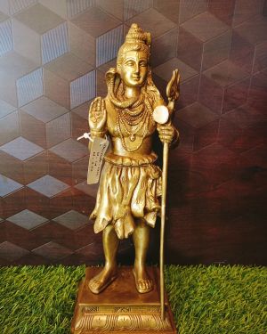 Standing Lord Shiva Brass Statue 14″ , Antique Look