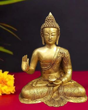 Brass Meditating Budha Statue 17″