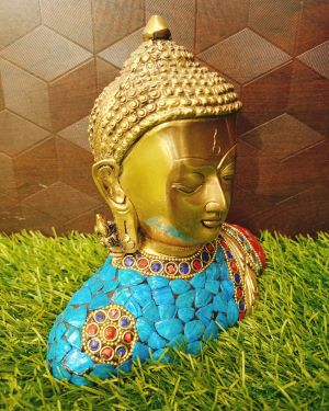 Brass Color Stone Buddha Statue 6″