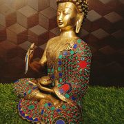 Buy Brass Color Stone Buddha Statue / Pure & Antique