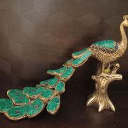 Buy Brass Color Stone Peacock Idol for Home decor,Gifts , Antique finish Online at Best Price Coimbatore,India