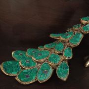 Buy Brass Color Stone Peacock Idol for Home decor,Gifts , Antique finish Online at Best Price Coimbatore,India