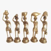 Brass Trible Ladies Dhokra Set Idol 7.8″