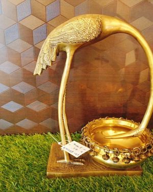 Brass Swan Uruli For Home Decor And Vastu / Pure & Antique