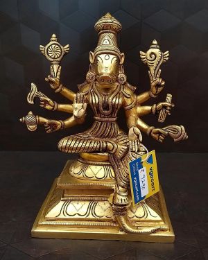 Brass Varahi Amman Idol , Pure & Antique 10″