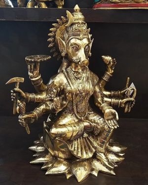 Brass Varahi Amman Statue Big , Pure & Antique 16″