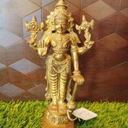 Brass Vishnu Statue , antique Finish  – 8.2″