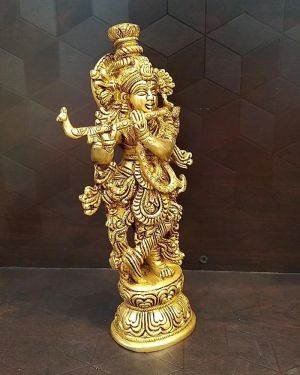 Brass Superfine Lord Krishna Statue / Pure & Antique