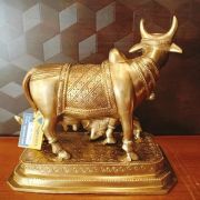 Pure Bronze Cow And Calf Idol / Pure & Antique