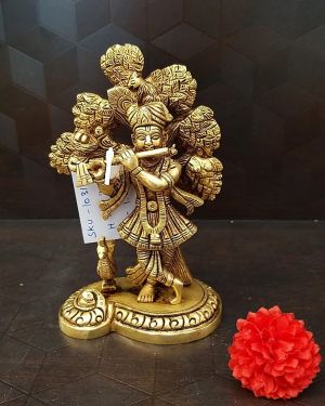 Pure Brass Krishna Idol Decorative Showpiece 7″ / Pure & Antique