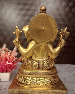 Buy Brass Ashta Ganesha Sitting On Square base 13′