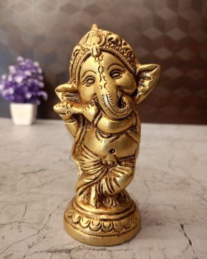 Brass Baby Ganesha Idol 5.5″