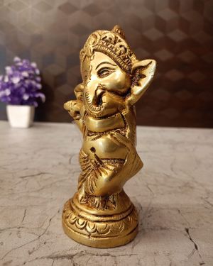 Brass Baby Ganesha Idol 5.5″