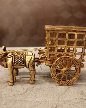 Brass Bullockcart Closed type For Gift And Home Decor / significant of cultural, symbolic 3″