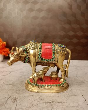Brass Gomatha Stone finish Green and Red Color 5.5″