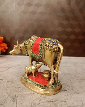 Brass Gomatha Stone finish Green and Red Color 5.5″