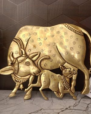 Brass Wall Mount Cow And Calf 6″
