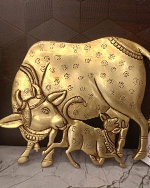 Brass Wall Mount Cow And Calf 6″