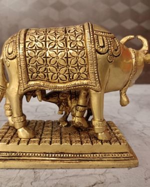 Buy Brass Cow And Calf Statue 5.5″