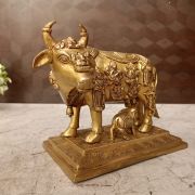 Brass Cow and Calf with Multi God Statue-6.5″