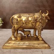 Brass Cow and Calf with Multi God Statue-6.5″