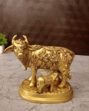 Buy Brass Cow And Calf With All Gods 5″