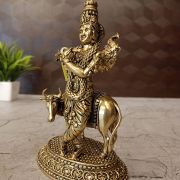 Brass Fine Art Cow Krishna For Home Decor & Wedding Gifts 6″