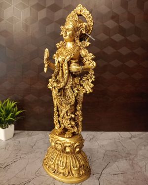 Brass Decor Lady Idol For Home Decor 17.5″