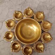 Brass Uruli With Diyas | Urli Brass Decor Bowl For Home 2”