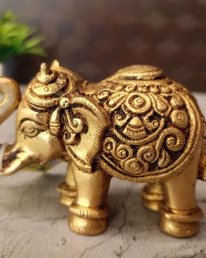 Brass Elephant Statue For Home Decor 2.5″