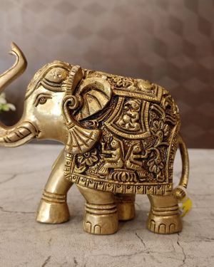 Brass Elephant For Home Decor 4″