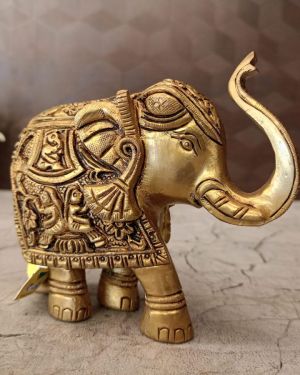 Brass Elephant For Home Decor 4″