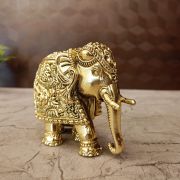 Brass Fine Art Elephant Statue For Home Decor And Gifts 3.5″