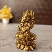 Brass Fine art Lotus Ganesha Idol 2.5″