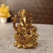 Brass Fine art Lotus Ganesha Idol 2.5″