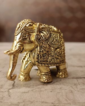 Brass Fine Art Elephant For Home Decor 2″
