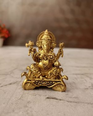 Brass Fine art Ganesha Idol 2″