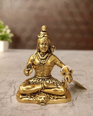 Brass Fine Art Shiva Idol For Pooja 3″