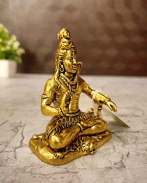 Brass Fine Art Shiva Idol For Pooja 3″