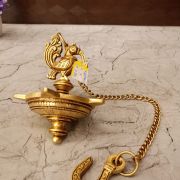 Brass Wall Hanging Five Face Annam Diya / Best For Pooja Room 19″