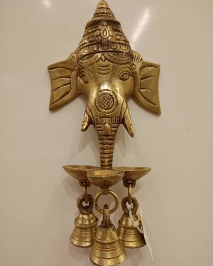 Buy Brass Wall Mount Ganesha Face With Bells 8″