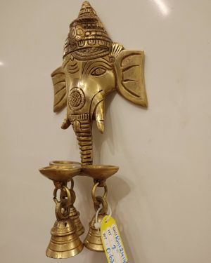 Buy Brass Wall Mount Ganesha Face With Bells 8″
