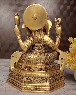Buy Brass Ganesha With Jewel Design 9″