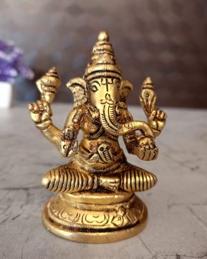 Buy Brass Ganesha Statue For Pooja 3.5″