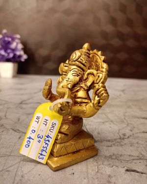 Brass Ganesha Statue 3″